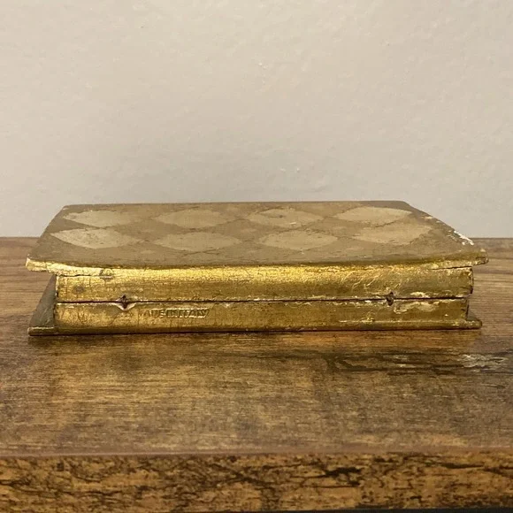 Antique Gold Gilt Florentine Wood Diptych Saint Francis Assisi A SIMPLE PRAYER - Picture 10 of 15